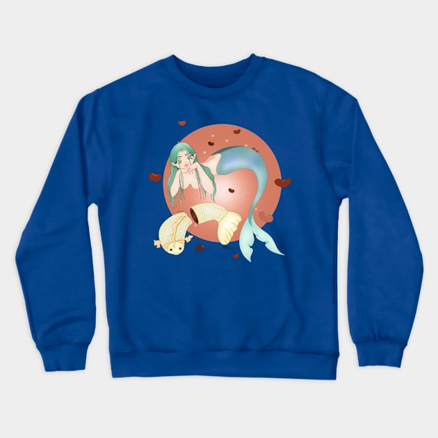 Cute mermaid with a taiyaki Crewneck Sweatshirt by XoXy24